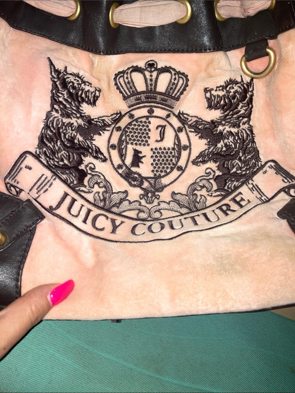 Vintage Juicy Couture Pink Suede Scottie Dog bag missingchain - Picture 3 of 17